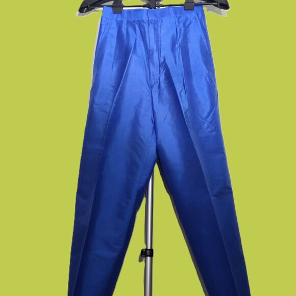 Silk Pleated Wide Leg Trousers - Picture 3 of 11